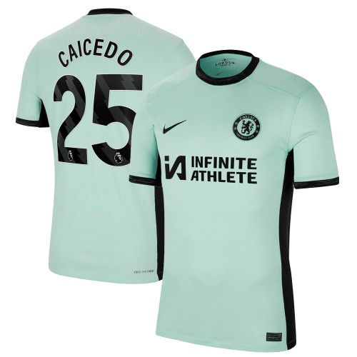 Maglia Chelsea Caicedo 25 Terzo 2023-24 Maniche Corte - Uomo Maglia Chelsea Caicedo 25 Terzo 2023-24 Maniche Corte - Uomo